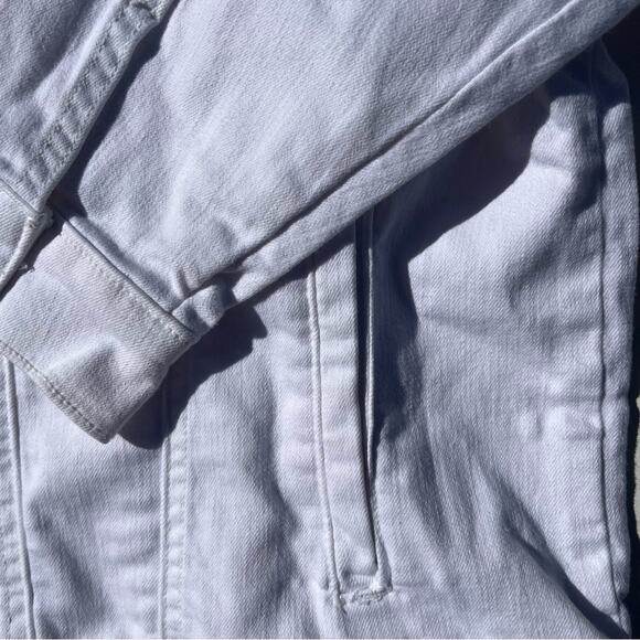 Lands’ End Denim Jacket White Preppy Classic Jean Jacket Women’s Size Large NWT - Picture 3 of 8
